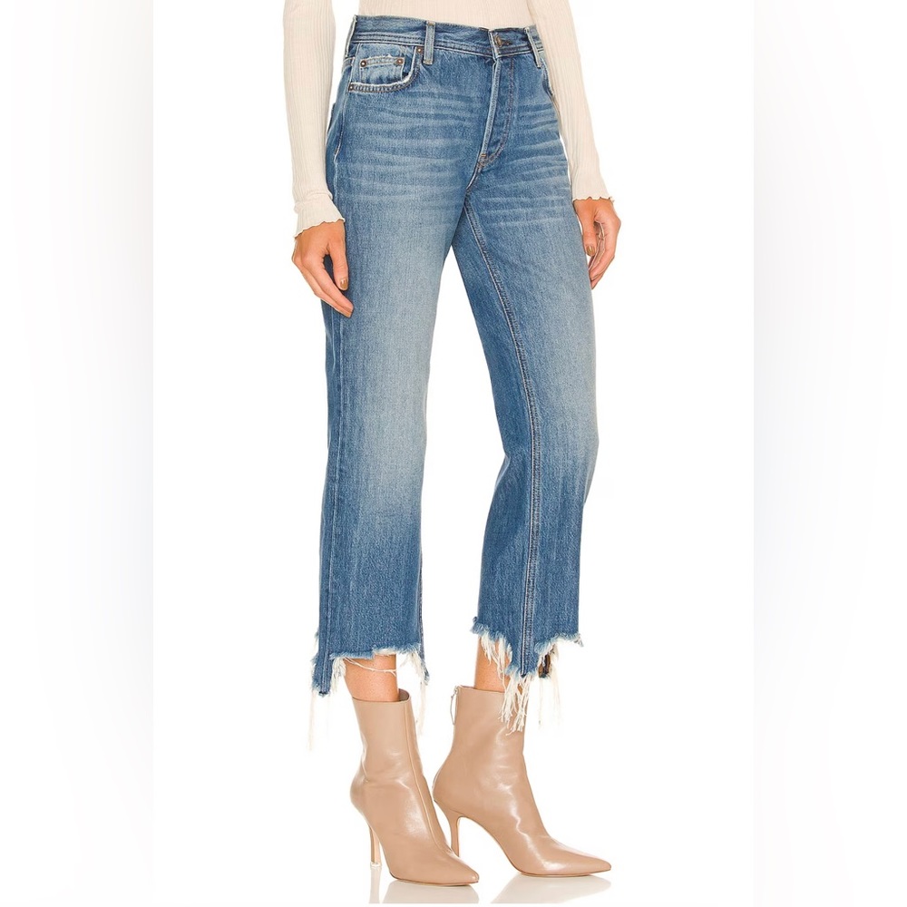 Free People / We The Free Maggie Mid Rise Straight Distressed Jeans Size 25